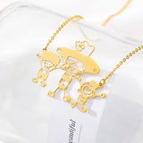 Kids Drawing Necklace for Women Stainless Steel Personalized Children Artwork