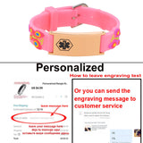 Child Butterfly Medical ID Bracelet, Personalized Alert Bracelet