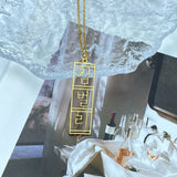 Korea Name Plate Tag Pendant Necklace for Women Stainless Steel Initial Jewelry