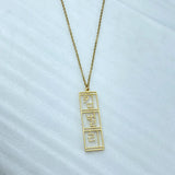 Korea Name Plate Tag Pendant Necklace for Women Stainless Steel Initial Jewelry