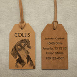 Personalized Pet Photo Luggage Tag, Custom Dog Cat Travel Label