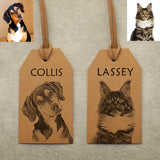 Personalized Pet Photo Luggage Tag, Custom Dog Cat Travel Label