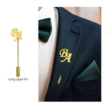 Stainless Steel Initials Brooch Letters Lapel Pin