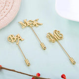 Stainless Steel Initials Brooch Letters Lapel Pin