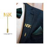 Stainless Steel Initials Brooch Letters Lapel Pin