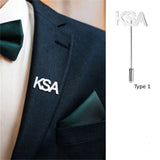 Custom Initials Stainless Steel Lapel Pin for Groom