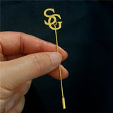 Custom Initials Stainless Steel Lapel Pin for Groom