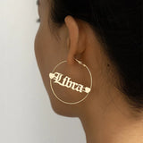 Large Circle Hoop Earring Stainless Steel Earrings Sexy Name Drop Hip-hop Jewelr