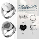 Personalized Brass Signet Ring Laser Engraved Custom Logo Wedding Gift