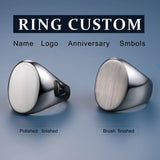 Personalized Brass Signet Ring Laser Engraved Custom Logo Wedding Gift