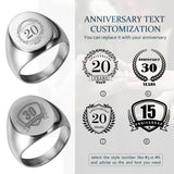 Personalized Brass Signet Ring Laser Engraved Custom Logo Wedding Gift