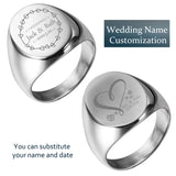 Personalized Brass Signet Ring Laser Engraved Custom Logo Wedding Gift