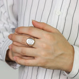 Personalized Brass Signet Ring Laser Engraved Custom Logo Wedding Gift