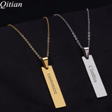 Personalized Name Bar Necklace Stainless Steel Jewelry
