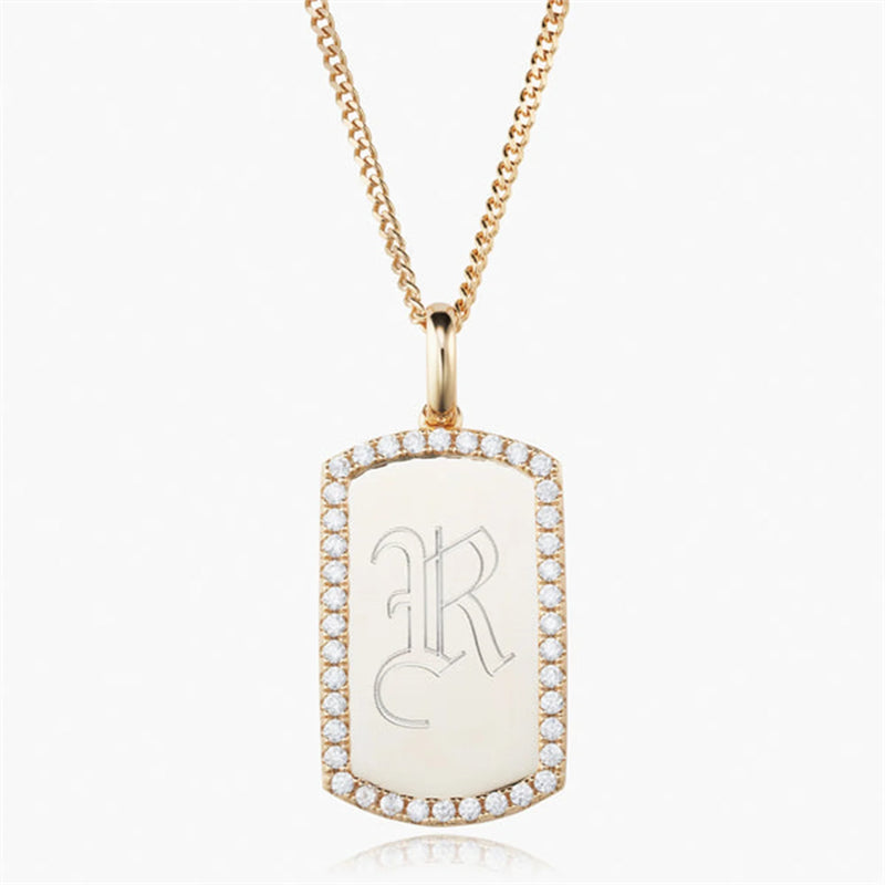 Personalized Stainless Steel Rectangle Name Necklace
