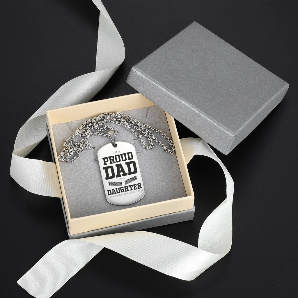 Custom Engraved Dog Tag Necklace for Men - Stainless Steel