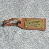 Personalised Leather Luggage Tag Label Bag Tag - Couple Travel Accessory