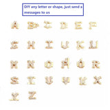 Initial Bangle Zirconia Pave Letter Diamond Bracelets Kid Adult Unique Cuff 