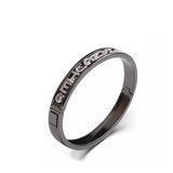 Initial Bangle Zirconia Pave Letter Diamond Bracelets Kid Adult Unique Cuff 