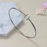 Letter Bracelet Initial Bangle Zirconia Pave DIY Diamond Bracelets