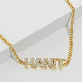 Personalized CZ Stone Inlaid Charms Capital Alphabet Chain Bracelet