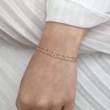 Stainless Steel Letter Bracelet with Diamond