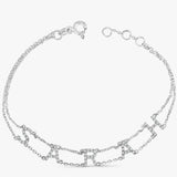 Stainless Steel Letter Bracelet with Diamond