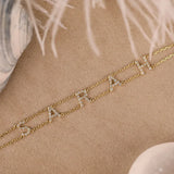 Stainless Steel Letter Bracelet with Diamond