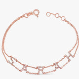 Stainless Steel Letter Bracelet with Diamond