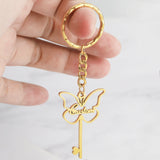 Personalized Butterfly Keychain for Women, Romantic Name Hollow Out Keyring