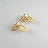 Initials Cufflinks Stainless Steel Men Shirt Cuff Buttons Gift