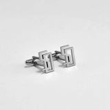 Initials Cufflinks Stainless Steel Men Shirt Cuff Buttons Gift