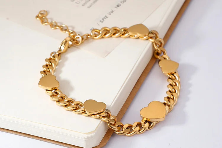 Family Names Heart Shape Bracelets Stainless Steel Bangles