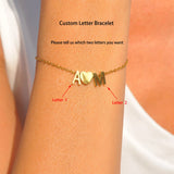 Heart Initial Bracelet Engraved Couple Charms 8mm Alphabet Chain Women Girls