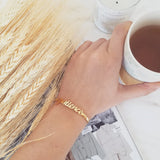 Personalized Name Bracelet Stainless Steel Nameplate Bangle