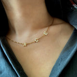 Letter Name Necklace DIY Micropav? Pendant Steel Chain Jewelry
