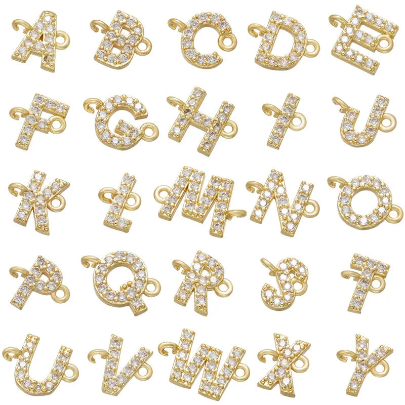 Letter Name Necklace DIY Micropav? Pendant Steel Chain Jewelry