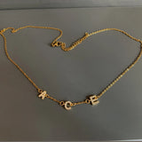 Letter Name Necklace DIY Micropav? Pendant Steel Chain Jewelry