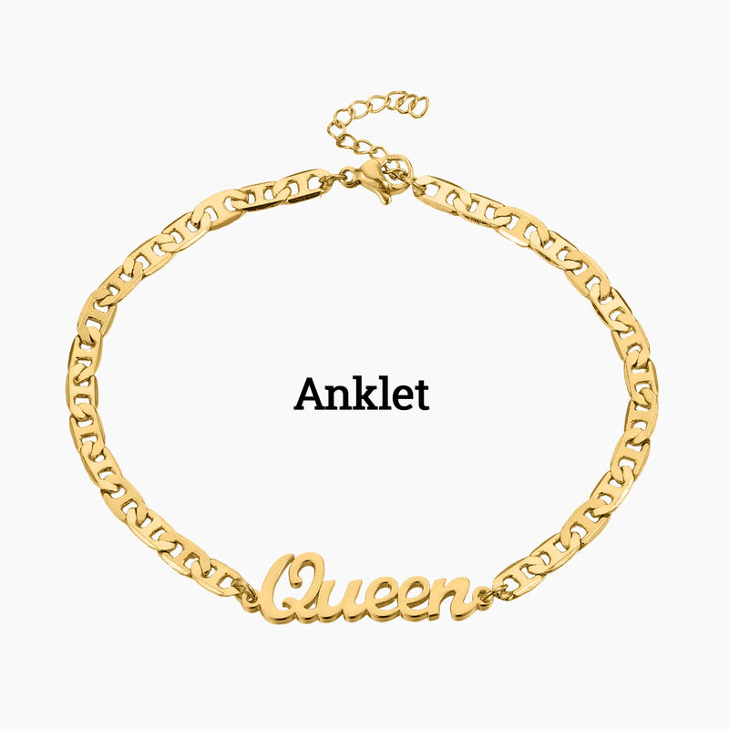 Custom Name Bracelet Personalized Stainless Steel Anklet Gift