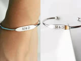 Lettering Bangle Stainless Steel Personality Letters Opening Adjustable Bangle