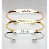 Lettering Bangle Stainless Steel Personality Letters Opening Adjustable Bangle