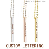 Personalized Vertical Strip Bar Name Necklace for Women/Men