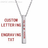 Personalized Vertical Strip Bar Name Necklace for Women/Men