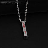 Personalized Vertical Strip Bar Name Necklace for Women/Men