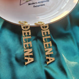 Custom Name Earrings, Personalized Nameplate Pair, Prom Party Jewelry