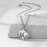 Personalized Zircon Letter Foot Pendant Necklace with Name Engraving
