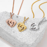Personalized Zircon Letter Foot Pendant Necklace with Name Engraving