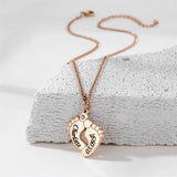 Personalized Zircon Letter Foot Pendant Necklace with Name Engraving