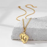Personalized Zircon Letter Foot Pendant Necklace with Name Engraving