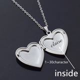 Custom Engraved Heart Locket Necklace Stainless Steel